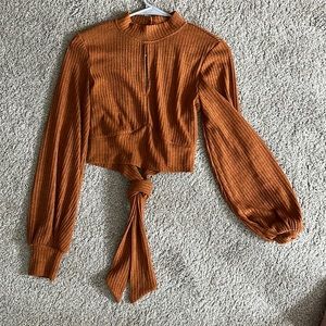 Shein-size small open back, peep hole front blouse